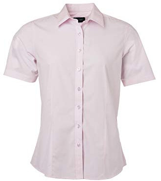 James & Nicholson - Chemise classique pour femme fabriquée en tissus mélangés faciles d'entretien, Rose clair, XXXL