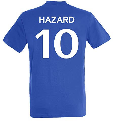 Chelsea T-Shirt – Eden Hazard – Offizielle Kollektion Chelsea FC – Größe Herren L, blau