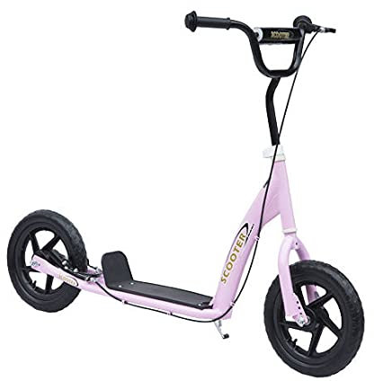 HOMCOM Kinderroller Scooter Tretroller Cityroller Kinder Roller Kickboard 12 Zoll Blau/Rosa 120 x 52 x 80-88 cm