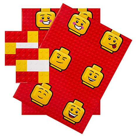 Hallmark LEGO-Geschenkpapier und Anhänger, 2 Bögen, Geburtstag, Weihnachten, Vatertag