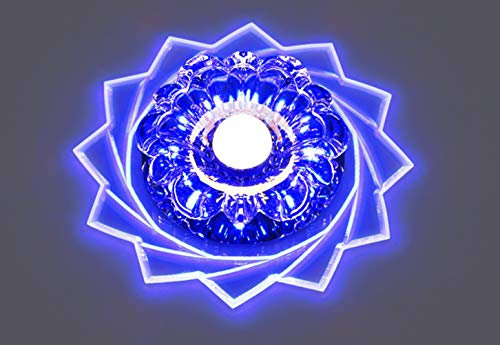 Plafón Lámpara Techo,Cristal Acrílico,LED Lámpara de Techo,Moderna LED Luz de Techo,para Baño Dormitorio Cocina Sala de Estar Comedor Balcón Pasillo (Montadas en superficie + 3W + Luz azul)