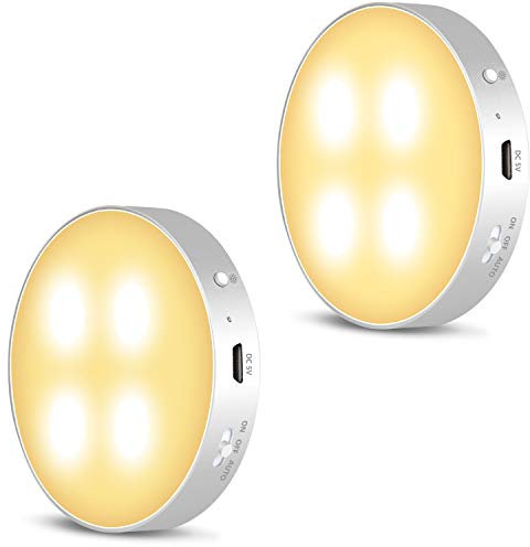 Daffodil Warm LED Motion Sensor Light LEC022 - Sensor Lights for Stairs/Night Light - Magnetic Attachment or 3M Stick Method Wall Safe Lighting - Motion Detectors 1.5 Metres 120 Degrees - 2 Pack