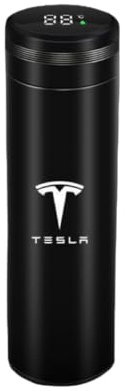 DDHHBH Thermosflasche mit Auto Emblem Logo Badge für Tesla Model Y,Edelstahl Vakuum Isolierbecher Auslaufsicher Wasserflasche für warm&kalt Travel Mug autoliebhaber Geschenk