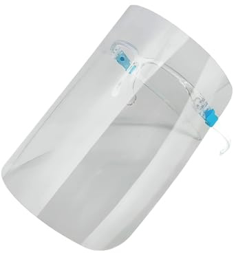 Components Safety Face Shield Full Protection Wide Visor Resistant Spitting Anti-Fog Lens Lightweight Adjustable Transparent Face Shield Unisex (20 Stück)