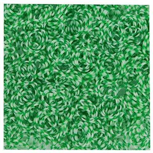 Lily Collection ca 600 Loom Bands Loom Bänder Gummibänder DIY Latex und Blei frei Armband Armbänder 12 S-Clips 1 Haken (600 x Grün-Weiß Gestreift)