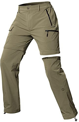 Cycorld Damen-Wanderhose-Zip-Off-Trekkinghose, Atmungsaktiv Wanderhose Damen Schnell Stretch Trekkinghose Abnehmbar Zip Off Outdoorhose Sommer Hiking Pants Funktionshose (Khaki, L)