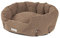 JAMAXX Ovales Hundebett mit Komfort-Füllung, Bezug Waschbar, Vintage Canvas Stoff, Hunde-Korb Körbchen mit Hohen Seitenwänden PDB2087 (M) 85x70, braun