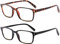 COJWIS Lesebrille 2 Pack Blaue Licht Blockieren Brille Federscharnier Anti Schwindlig Damen und Herren Leicht Brillen (2 Farbe Mischen, 0.75, multiplier_x)