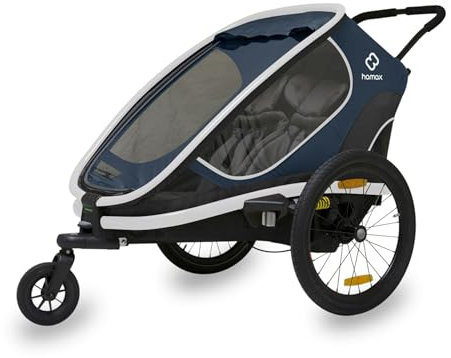 Hamax Unisex-Adult Outback White-New22 Trailer, Navy/White, One Size