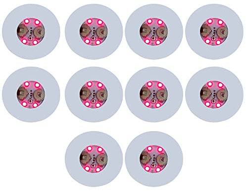 QUOXO 10pcs Bouteille Autocollants sous-Verres Lumières, Alimenté par Batterie LED Party Drink Cup Mat (Rouge)