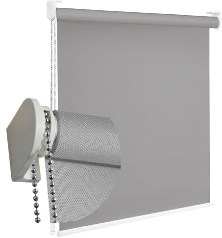 TENDEEVOLUTION - Tenda a Rullo per Interni su Misura, Tende Avvolgibile Interno con Tessuto Microforato Filtrante Screen in diversi colori, Tende a Rullo con apertura Manuale o Motorizzata