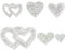 FINGERINSPIRE 6 Stück Herzform Strass Patches Applikation Valentinstag Silber Herz Strassapplikationen, Glänzende Herzform Kristall Applikation Dekoratives Zubehör für Kleidung Reparatur