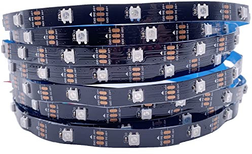 WS2812B RGB adressierbare Strip 5M 150 LEDs/Pixels/m Schwarz PCB Streifen mit 5050 SMD LEDs NichtWasserdicht IP30