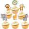 36 Stücke Cupcake Toppers, Cake Toppers Zoo Kuchen Deko Junge Happy Birthday Cake Topper Geburtstag Tortendeko Junge Kuchendeko Tiere Happy Birthday Cake Decoration Muffin Deko Geburtstag für Kinder