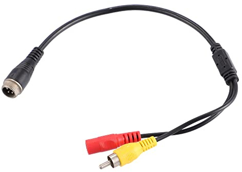 X AUTOHAUX 4-Pin Auf Cinch Kamera Adapter 1PC Metall PVC | Schwarz, Rot, Gelb, PVC, Kabellänge 30-40cm, Plug and Play, Für 4-Pin Monitor, Nicht Für Mini-4-Pin