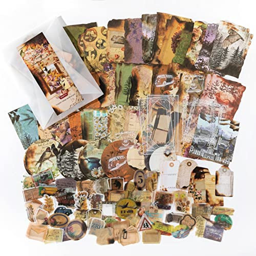 Scrapbooking Journaling Zubehör Sticker Set Vintage Aufkleber mädchen 200 Stück Natürliches Thema Stickers Aesthetic Bullet Journal Sticker für Fotoalbum,Scrapbook,Laptop,Tagebuch