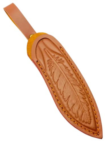 Aibote Leder-Messerscheide für feste Klinge, gerade Messerscheide, EDC, taktisches Holster mit Gürtelschlaufe für die Jagd (Braun)