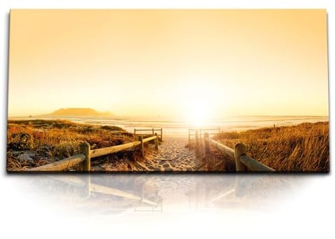 Paul Sinus Kunstdruck Bilder 120x60cm Ostsee Strand Sonnenuntergang Sand Strandweg