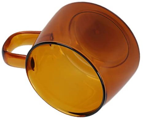 Taza de café de Vidrio de Borosilicato Transparente de 250 Ml con Asa para café, té y Leche (ámbar)