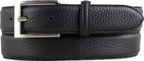 BELTINGER Italienischer Anzug-Gürtel, 30 mm breit, Herren, Anzuggürtel, Hosengürtel, strukturiertes Leder, Schließe Silber