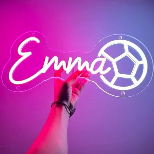 Benutzerdefinierte Fußball Name Neon Zeichen Personalisierte Geschenke Fußball Name Zeichen Licht für Fußball Raum Decor Jungen Mädchen Teenage Geburtstag Geschenk