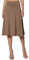 Knielanger Rock Damen Sommer Einfacher Komfort-Basic-Stretch-Rock in A-Linie mit ausgestelltem Knie für Damen Wollrock Kurz (Khaki, S)