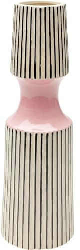 Kare Design Vase Calabria, Rosa, Deko Vase, Blumenvase, Porzellan, handgearbeitet, Unikat, 41 cm (H)