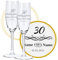 LALALO Sektglas mit Gravur 30. Hochzeitstag (2 St.), Perlen-Hochzeit Sektgläser Geschenk personalisiert/graviert, Jahrestag (Herzfunken)