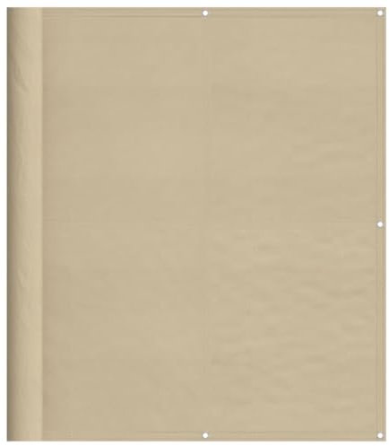 vidaXL Écran de Balcon, Brise-Vue de Jardin, Écran de Protection, Écran d'Intimité Terrasse Extérieur, Beige 120x1000 cm 100% Polyester Oxford