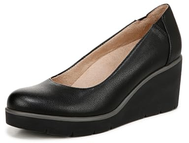 Naturalizer Soul Womens About Time Wedge Casual Shoe Black Tumbled 7.5 M
