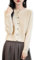 Chanyarn Cardigan Girocollo da Donna 100% Lana Merino Primavera Maniche Lunghe Senza Cuciture Maglia Cardigan Maglione (Beige,L)