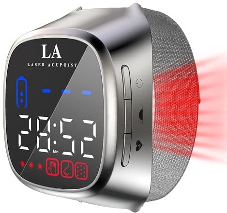 Red Light Therapy Wrist Watch,Heart Rate Monitoring,650nm Low Level Infrared Light Acupuncture Pain Relief Device,in-depth Laser Therapy to Lower Blood Pressure,Relieve Rhinitis and Improve Sleep