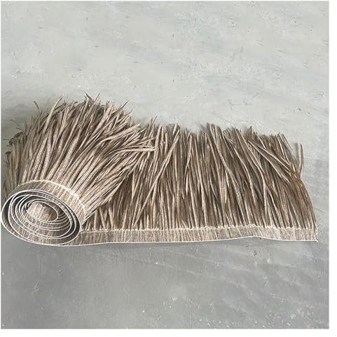 Techo De Paja Artificial, Rollo De Paja De Palma Artificial, Plástico PE Techo De Paja Artificial, Rollo De Paja Artificial Para Jardín, Patio, Sombrilla, Valla, Exteriores(0.5x10m(19.7x393.7in))