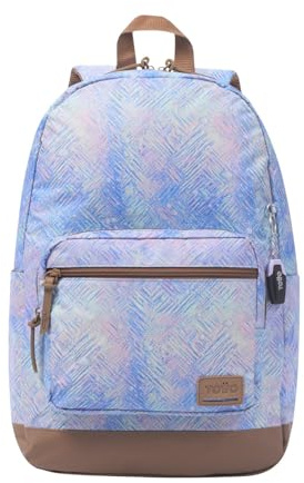 TOTTO - Mochila para Ordenador Portátil de 14 Pulgadas, Modelo Tocax, 2 Compartimentos, Bolsillo con Organizador y Porta Móvil, Bolsillo Botella, Espaldar Ergonómico, Estampado Lucylu Azul