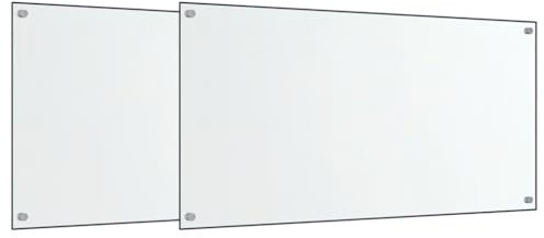 vidaXL Küchenrückwände 2 STK. Transparent 80x50 cm Hartglas, Rückwand, Rückwand für Küche, Rückwand aus Glas, Rückwände, Spritzschutz