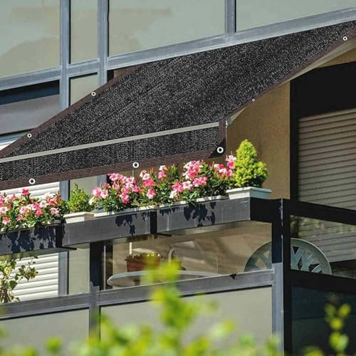 Voile d'ombrage 2x3m Bache pour Pergola Toile d'ombrage Rectangulaire 3x5m avec œillets pour Tissu pour Pergola Filet Dombrage,black-5x5m