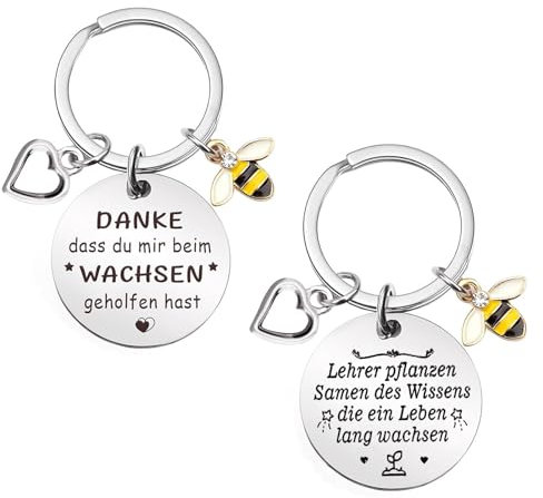 WUWUSU Erzieherin Geschenk Zum Abschied Schlüsselanhänger, Lehrer Geschenk, Abschiedsgeschenk Lehrerin, Schlüsselanhänger Erzieherin Dankeschön Kindergarten Abschiedsgeschenk