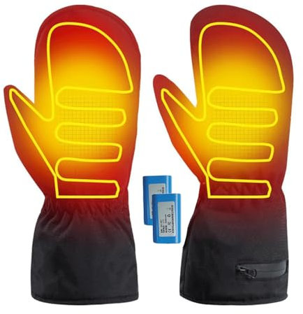 Gants Chauffants, Gants Chauds Imperméables pour Hommes et Femmes, Batterie 4000mAh, Gants Chauffants Thermiques à écran Tactile Rechargeable pour Le Cyclisme Moto Ski Moto Patinage Pêcher Chasse