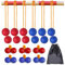 Unixing Ladder Ball Ladder Toss Balls Set Replacement Balls for Toss Match, Set of 6 with Storage Bag (Red & Blue)