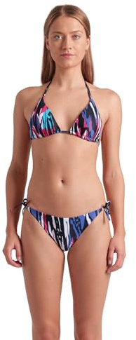 ARENA Water Prints Bikini Mujer, Traje de Baño en Tejido Elástico Reciclado de Secado Rápido, Bikini para Playa y Piscina con Copas Extraíbles, Top y Braguitas con Lazos