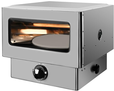 Rixordd Horno portátil de pizza de gas propano de 12 pulgadas, horno de pizza de alta temperatura para exteriores con superficie de piedra de cordierita, apertura de boca ancha para patio, campamento