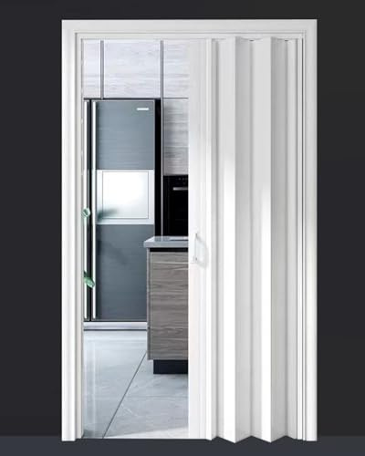 Concertina Door Oak Effect Vinyl Folding Doors for Doorway, Aluminum Track System Multifold Pantry Cupboard Bedroom Panel, 20 25 30 35 40 45 50 55 60 65 70 80 Inch(56x80in (142x203cm))