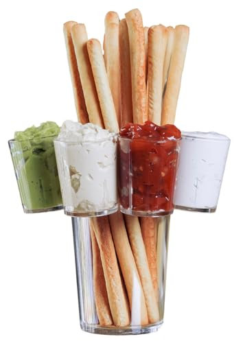 AIOS DIPA Unbreakable Dippers & Dip Set – Perfect for Breadsticks, Celery etc. and Dips – Dishwasher Safe Polycarbonate Snack & Condiment Holder