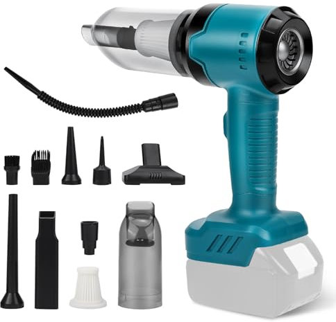 HEBERUCK Aspirapolvere a mano della batteria per auto compatibile con Makita 21V Batteria, 16000PA ventilatore di aspirazione ad alta potenza, aspirapolvere a mano wireless per auto, casa, ufficio