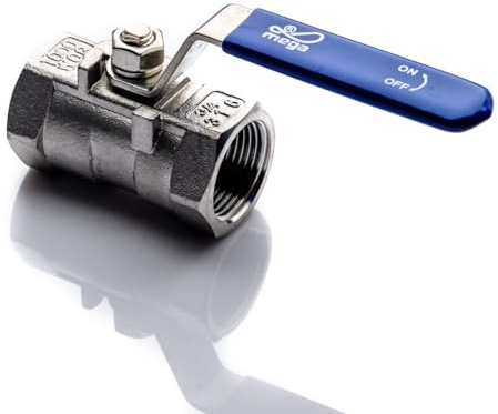 POLBERIS Kugelhahn 2 Edelstahl 316 Druck 64bar Absperrventil Inox Säure Rostfrei Gewinde BSP Rp Zylinderinnen-Gewinde gerade aus Edelstahl hydraulisch GW GW