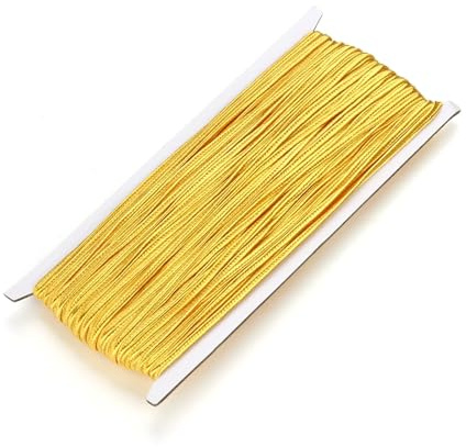 30 Yards 3 mm chinesische Soutache-Kordel, buntes Nylonseil for Heimwerkerarbeiten, Ornamentherstellung, Bekleidungszubehör – lebendig und langlebig(Gold)