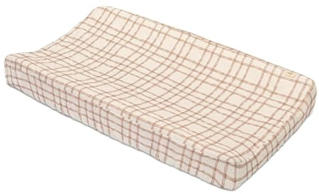 Crane Baby Change Pad Cover, Charlie Farmhouse Quilted Plaid Changing Pad Cover, Neutral Changing Mat Cover, Farmhouse Nursery Decor, Neutral Baby Registry Gifts