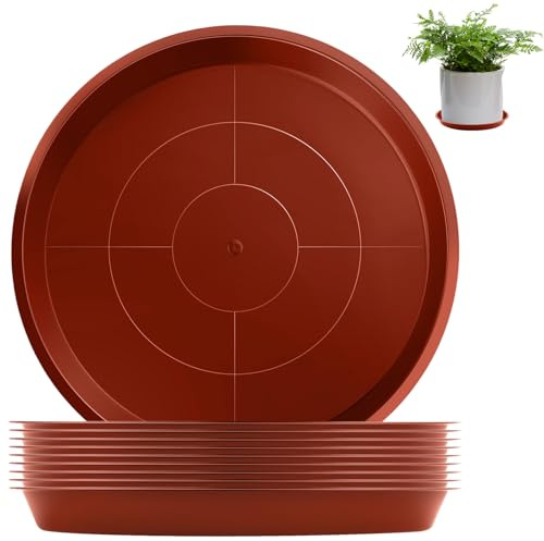 sturiz 6 Pièces Coupelle Pot de Fleur Soucoupe sous Pot Fleur 26cm Rond Rouge-Brun Soucoupes pour Pots de Fleurs Jardiniere pour Plantes D'intérieur et D'extérieur