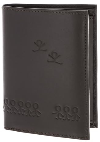 Oxmox Leder Geldbörse Leather RFID Protect Kombibörse Jumping Jack Embossed Brown Dunkelbraun