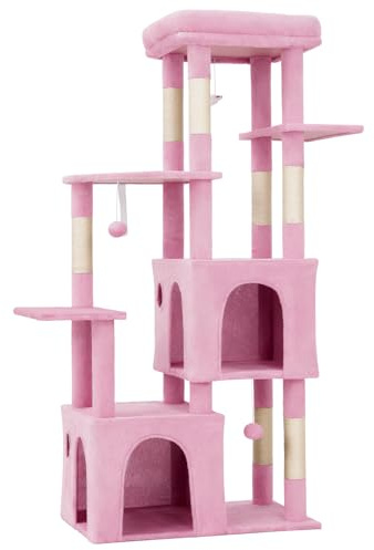 Garvee XXL Kratzbaum für große Katzen & Maine Coon – extra stabile Kletterbaum mit XL-Liegefläche, 2 geräumigen Höhlen, robusten Sisal-Kratzsäulen, Spielzeug – modernes Katzenmöbel für drinnen, Farbe: